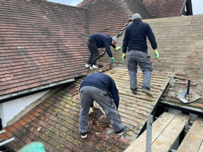Removing old roofing for replacement Barnes
